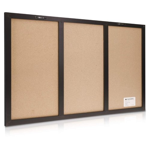 Navaris Combination Board Cork/Whiteboard/Chalkboard - 24 x 36 inches Combo Bulletin Magnetic Dry Erase Chalk Board Weekly Planner Message Organizer