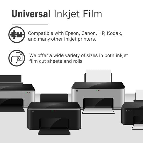 Screen Print Direct® Waterproof Inkjet Film Sheets (8.5" x 14" - 100 Sheets) - Transparency Film for Silk Screen Printing, Inkjet Film Sheets for Screen Printers - Screen Printing Supplies