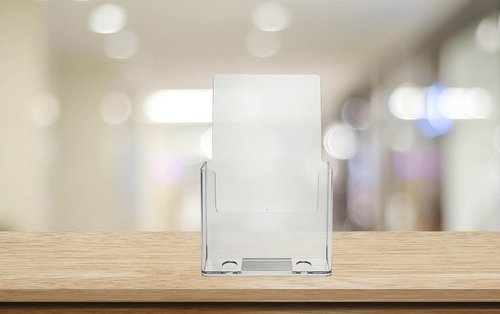 SOURCE ONE Premium Counter Top Bifold 6-Inch Wide Acrylic Brochure Holder