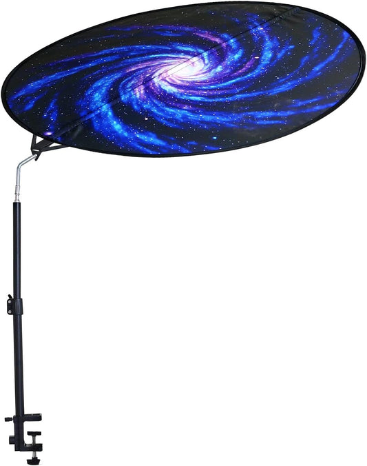Skiennix Office Cubicle Shade - Foldable 36" Light-Proof Desk Canopy with Clamp & Rotatable Rod