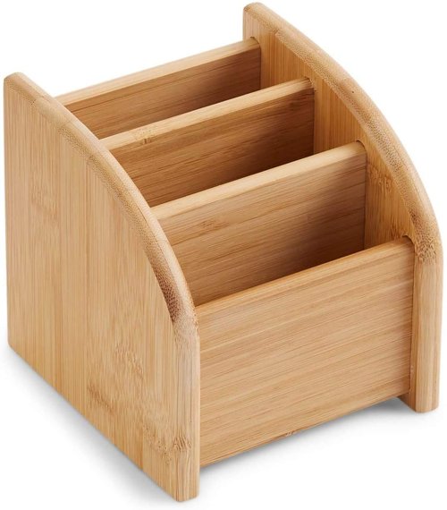 Kozy Kitchen Bamboo Mini Desk Organizer 3 Tier Desk Storage for Office Supplies, Toiletries, Crafts, Great for Desk, Vanity, Tabletop in Home or Office Makeup Organizer
