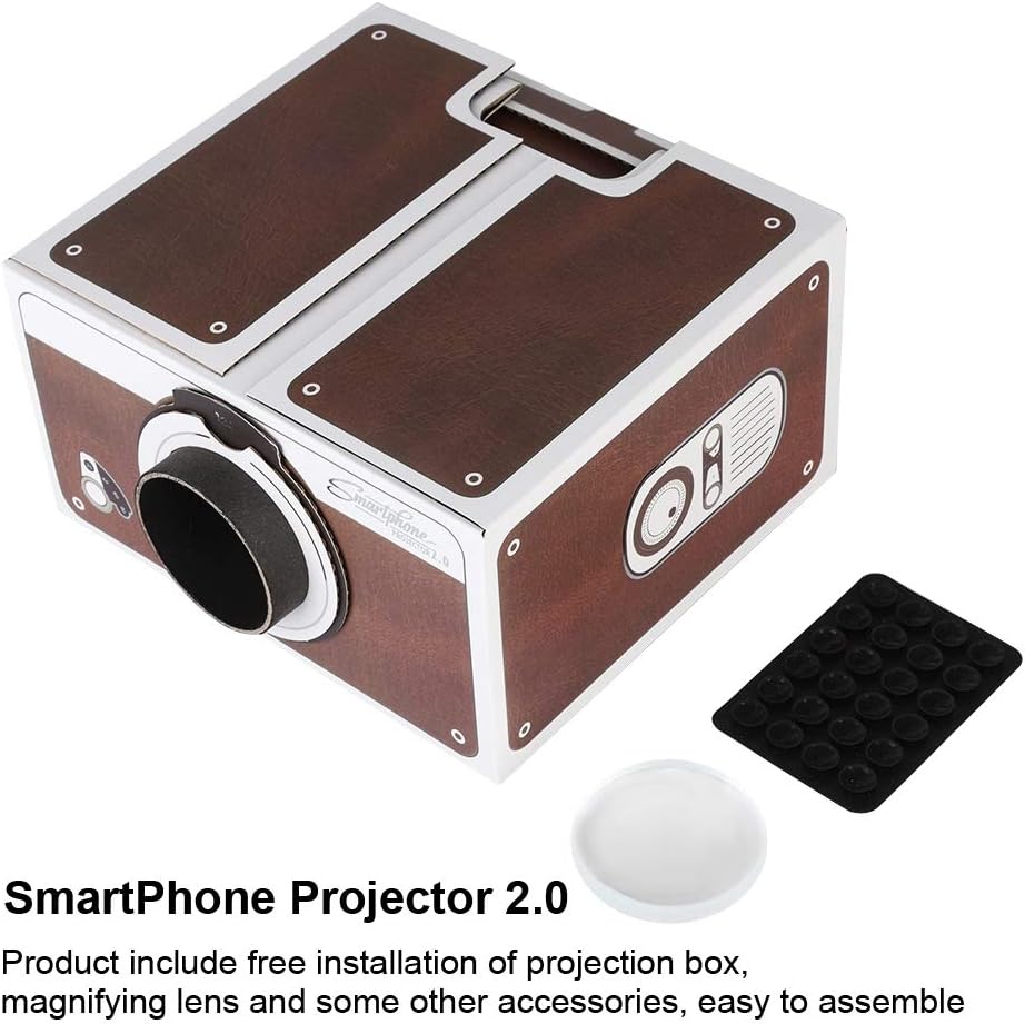 Skiennix Mini Portable Smartphone Projector - 2nd Gen, Brown, Ideal for Kids' Entertainment