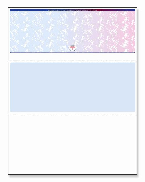 NextDayLabels - Blank Check Stock, 500 Sheets, Blue/Red Prismatic Top, 8.5 x 11 Inches, 24 lb, Laser/Ink-Jet Check Paper
