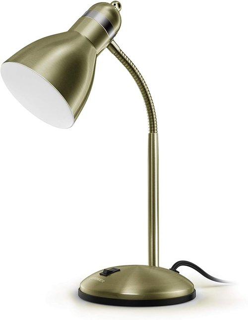 LEPOWER Metal Desk Lamp - Adjustable Goose Neck Design for Eye-Caring Illumination | Bronze Finish