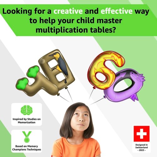 Multiplication Tables Flash Cards by [Brand Name] - Fun Math Learning Game for Kids | Covers 2x2 to 12x12