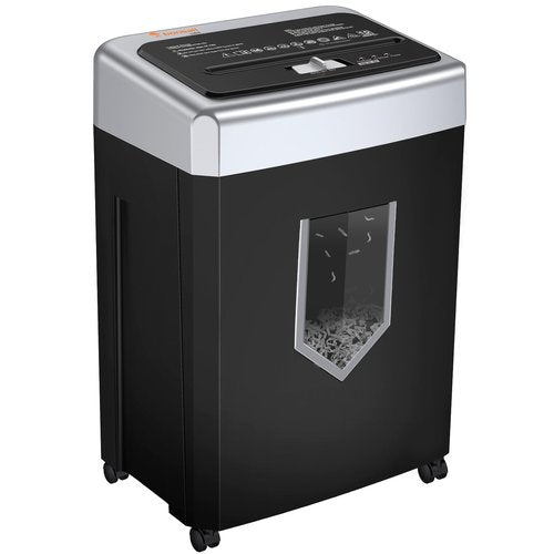 Bonsaii 15-Sheet Office Paper Shredder, 40 Mins Heavy Duty Shredder for Home Office, Crosscut Shreder with Anti-Jam System & P-4 High Security Supports CD/Credit Cards/Staple,5 Gal Pullout Bin C169-B