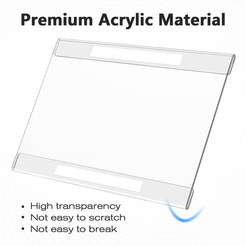 MaxGear Acrylic Sign Holder 8.5x11 with Double Sided Tape, 12 Pack Clear Plastic Door Wall Mount Sign Holder, Document Flyer Poster Paper Acrylic Wall Frame for Office, Home, Store, Restaurant