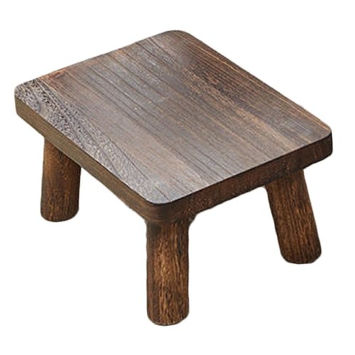 Cabilock Wooden Step Stool Rectangle Small Foot Stool for Kitchen Bathroom Bedroom