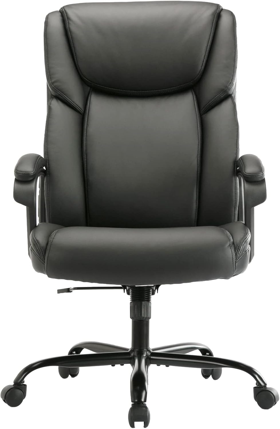 ZUNMOS Executive Office Chair - High Back Adjustable Height with Lumbar Support | Black Leather