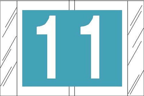 Tabbies Original COL'R'TAB 11000 Series Numeric Label Kit, 1 Roll Each, 0-9, 1" H x 1-1/2"W, Heavy Duty, Made in The USA, (10 Rolls) 500 Labels/Roll