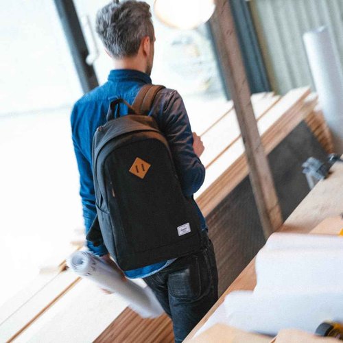 Herschel Seymour Backpack - Work Backpacks, 15/16" Laptop Backpack, Padded Shoulder Straps, 26L, Raven Crosshatch