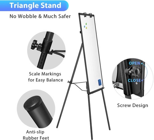 Magnetic Whiteboard Easel by Easel - Portable Dry Erase Flipchart Stand 36 x 24 | Height Adjustable for Office & Classroom