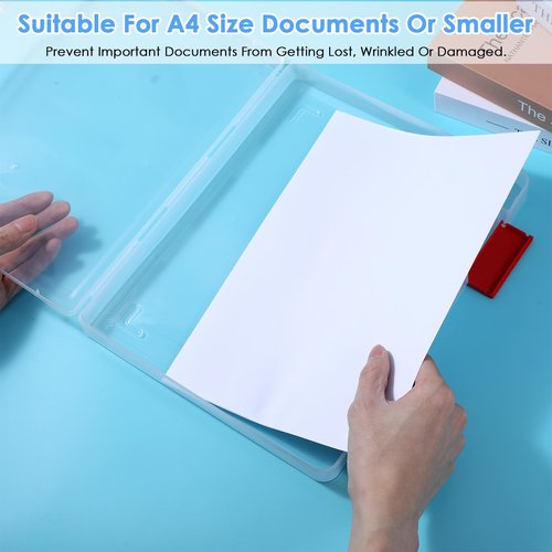 cobee 6 Pack Plastic A4 File Box, Clear Scrapbook Paper Storage Magazine Protectors for Collectors A4 File Box US Letter Organizers Holder Office Document Holder Plastic Board Game Storage