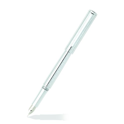 Sheaffer Intensity Medium Nib Fountain Pen, Medici Engraved, Chrome Plate Trim (E0923753)