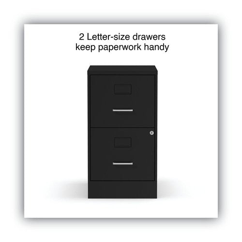 Alera 2806262 Letter Size 2 Drawers Soho Vertical File Cabinet Black