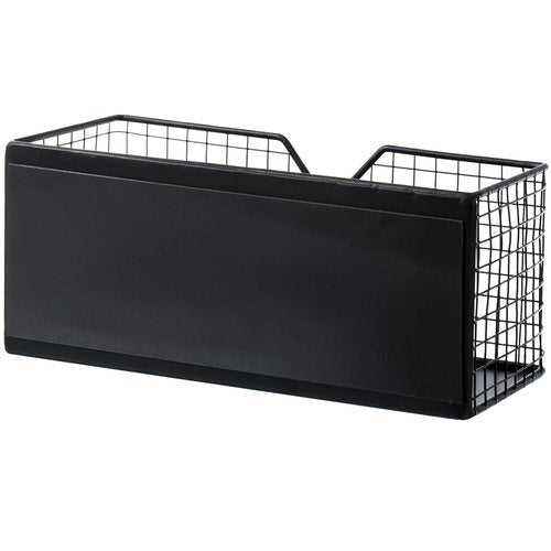 MyGift Magnetic Office Supplies Storage Organizer Baskets, Industrial Matte Black Metal Wire Mesh Mail Slot, File Holder, and Marker Pen Pencil Cups, 4 Piece Set
