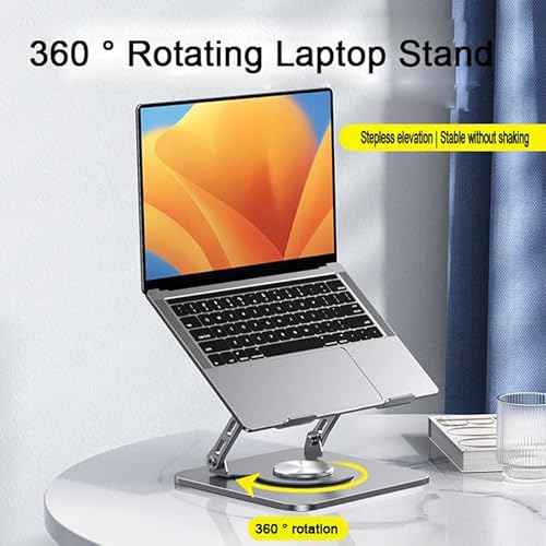 Adjustable Laptop Stand£¬Laptop Stand with 360 Rotating Base£¬Ergonomic Notebook Stand, Foldable Portable Notebook Stand Suitable for laptops/Tablets.