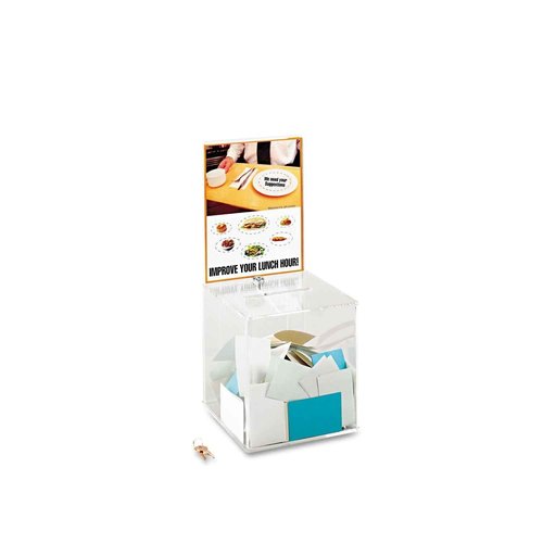 Safco 4234CL Large Acrylic Collection Boxes, Clear