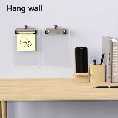 Juvealoe Mini Clipboard 50 Pack, 5 x 7 Plastic Small Clear Clip Boards with Low Profile Clip, Memo Size for Classroom, Teacher, Students, School & Office Supplies