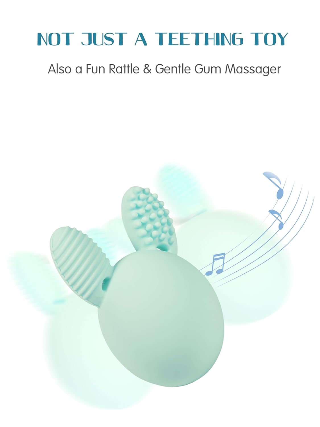 Skiennix Baby Teething Toy - Easter Bunny Rabbit Egg Rattle for Teething Pain Relief - Mint Color