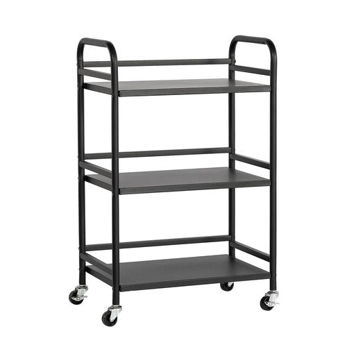 DCLRN 3 Tier Rolling Cart,Storage Organizer Cart,Multifunctional Storage Shelves,Rolling Metal Organization Cart with Handle and Lockable Wheels,for Home,Office,Kitchen,Bathroom(Black)