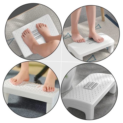 AGFELO Office Desk Footrest Stool Adjustable Height Plastic Footstool for Comfort and Support for Home Office and Boys and Girls Piano Use
