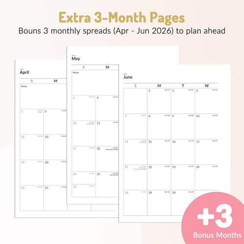Forvencer Academic Planner 2026-2027 - Hardcover Weekly & Monthly Calendar | 6" x 8", Beige, Ideal for Students & Teachers