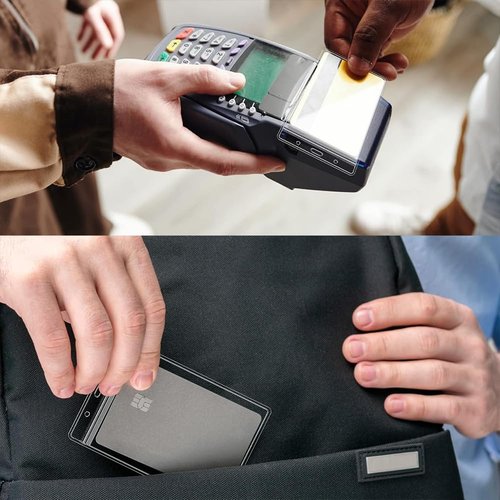 100 Pcs Name Badge Holders ID Card Clear Plastic Sleeve Vertical Holders (100 Pcs Vertical Holders)