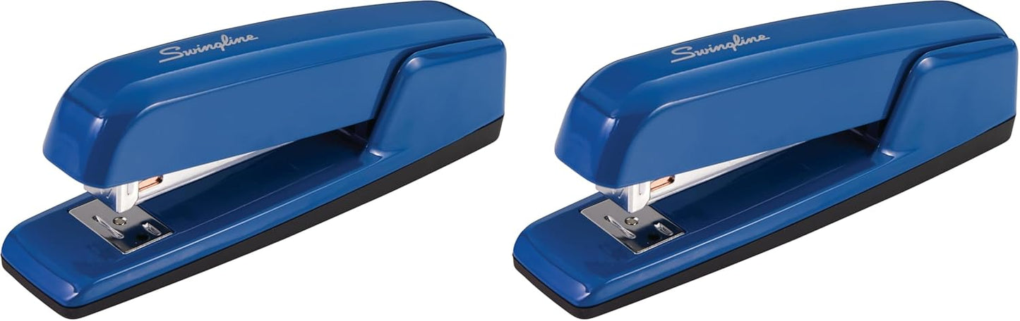 Swingline Stapler - Jam-Free 30 Sheet Capacity Metal Stapler in Royal Blue | Pack of 2