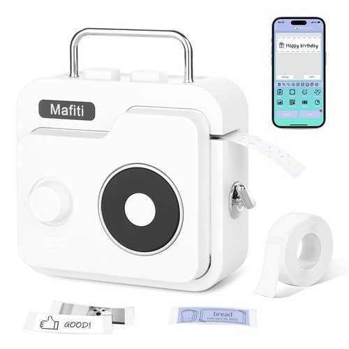 mafiti Label Maker Machine with Tape Bluetooth Wireless Label Printer Mini Label Makers Rechargeable Thermal Small Label Maker Easy to Use for Home Office School