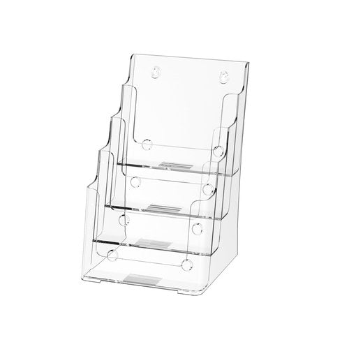 Zavekia 4-Tier 6x9 inch Acrylic Brochure Holder, Clear Literature Organizer Magazine Stand, Flyer Holder