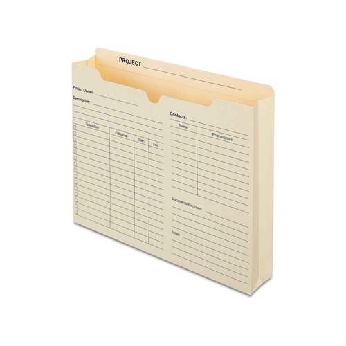 Staples 486083 Manila Reinf Pre-Printed Jackets LTR 2-Inch Expansion 50/BX