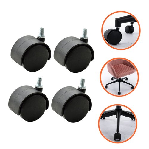 Homoyoyo 4pcs M8 Chair Caster Wheels Heavy Duty Replacement for Office Computer Chairs