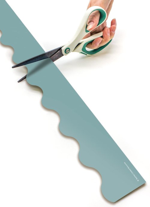 Beachwood Better Than Paper® Bulletin Board Roll, 4 feet x 12 feet & Calming Blue Scalloped Rolled Border Trim (TCR8907)