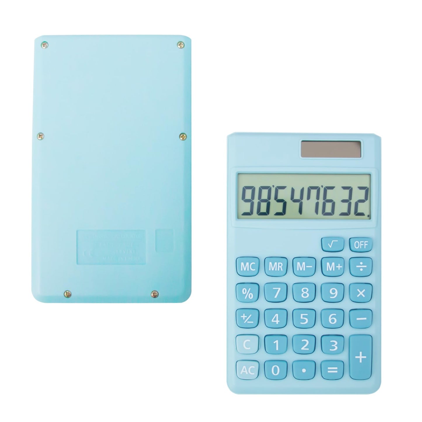 Basic Standard Calculators Small Digital Desktop Calculator with 8-Digit LCD Display, Battery Solar Power Smart Calculator Children's School Adult Office Family Standard Functions (8 bit Blue)