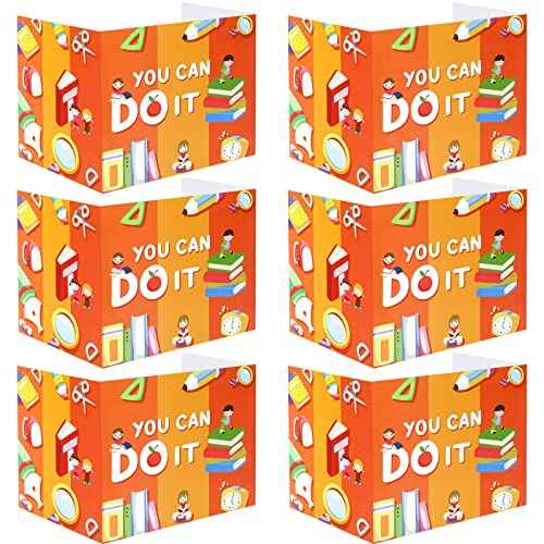 24 Pcs Privacy Boards for Student Desks Bright Colored Classroom Desk Divider Trifold Table Desk Privacy Panel Folders Screen Partition for School Teacher Student Study Test Home(Pen)