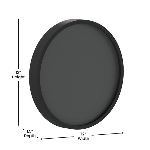 Flash Furniture Wall Mounted Magnetic Chalkboard with Solid Pine Wood Frame, Commercial Grade with Included Eraser and Chalk, 12" Round, Set of 2, Black