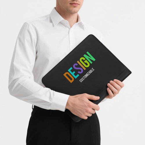Personalized 3 - Ring Binder with Zipper, Customizable Design for Logo/Photo/Quote, Multi - Pocket Document Holder Ideal for Business Presentations, Students & Daily Organization, Brown