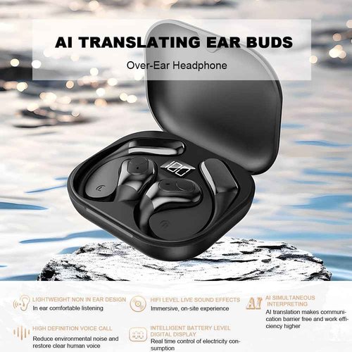 Ai Translation Earbuds Real Time,144 Language Translator Earbuds with APP,Audifonos Traductores Inglés Español,OWS Translating Earbuds Headphones Device for Travel Business Learning