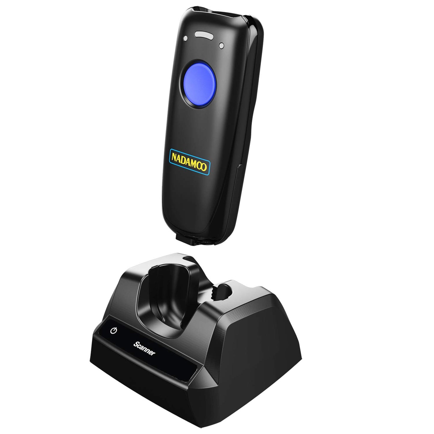 NADAMOO 1D Wireless Barcode Scanner Compatible with Bluetooth, with Charging Dock, Portable USB Bar Code Scanner for Inventory, 2.4G Wireless & Wired Barcode Reader for Tablet iPhone iPad Android iOS