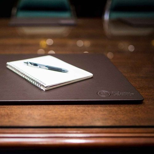 Dacasso Chocolate Brown Leatherette Conference Table Pad, 20" X 16"