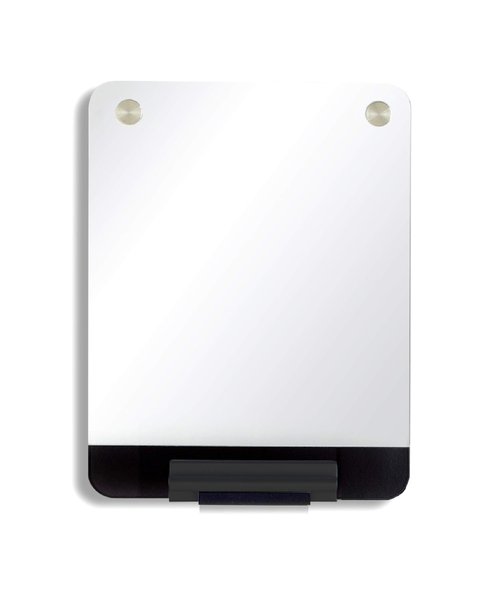 Iceberg Clarity Glass Personal White Board, Office Supplies, Arctic White, with Marker, Tray and Eraser, 12" W x 16" H