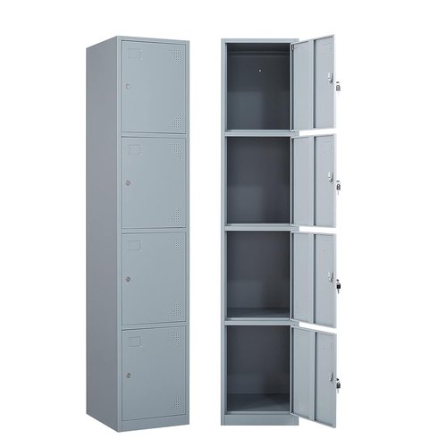 EcoSummer Metal Storage Cabinets with Lock Doors, Metal Garage Storage Cabinet, 4 Doors Tall Locker Organizer Steel Garage Cabinets Shelves for Office,Home,Garage,Gym,School