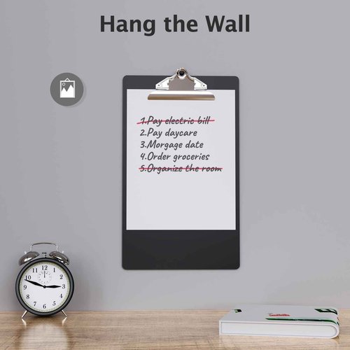 Macroclo Legal Size Clipboard, Black Plastic 8.5 x 14 Clip Board for Lawers, Heavy Duty Butterfly Clip, 9 x 15 in, Office & School Supply(Pack of 10)