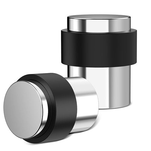 RINJUN 20 Pack Silver Mirror Finish Door Stoppers for Floor Mounting， Door Stopper Heavy Duty，304 Stainless Steel Cylindrical Made with Rubber Bumper，Floor Mount Door Holder Keep Door Open