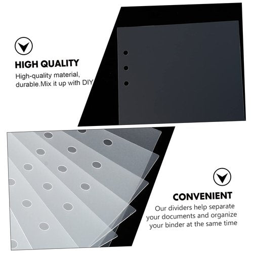 HOMSFOU 12Pcs Index Dividers Creative Plastic Tab Cards for Ring Binders Six Holes Practical Labels for Organizing Books Reports Journals and Planners