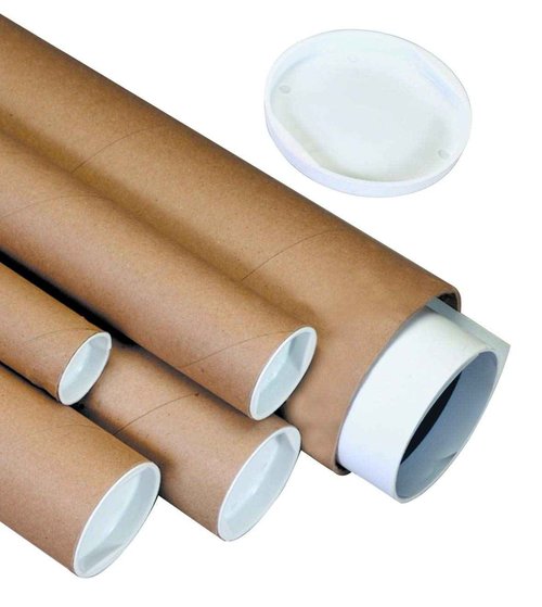 Boxes Fast Mailing Tubes with Caps, 2" x 43", Kraft, (Pack of 50)