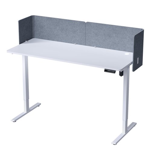 ERGO COLLECT 2-in-1 Adjustable Desktop & Under Desk Privacy Panel - 2PCS L-Shaped Acoustic Desk Divider That Reduce Noise and Visual Distractions, for Home Office Classroom (Grey, 55" x 15.7")