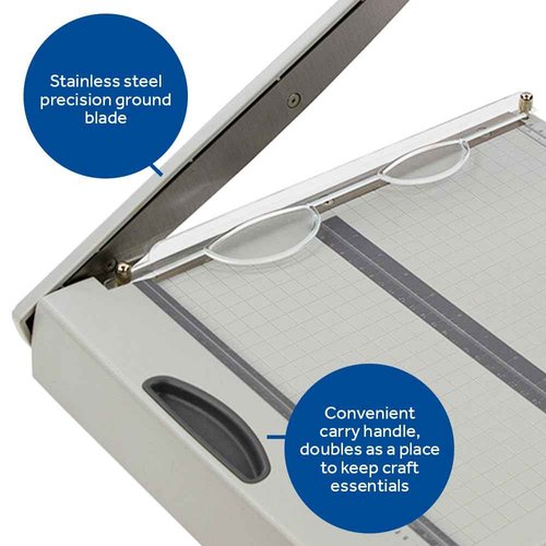 Tonic Studios Paper Cutter Tool - Large Guillotine Paper Trimmer for Cardstock, Photos, and Scrapbooking - 12.25 Inch Cutting Length with Ruler and Grid Lines