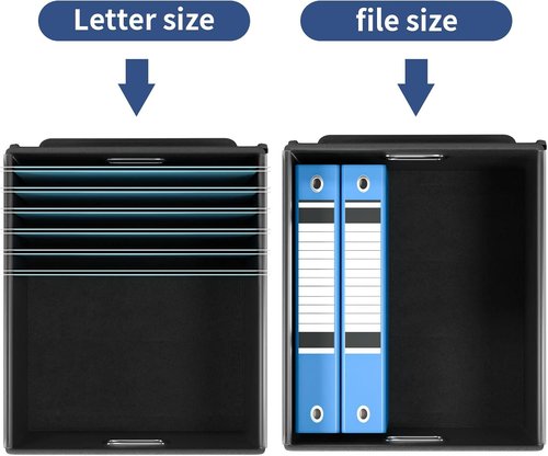 Huolewa File Organizer Box - Collapsible Document Storage with Lid | Royal Blue, Fits Letter Size Folders